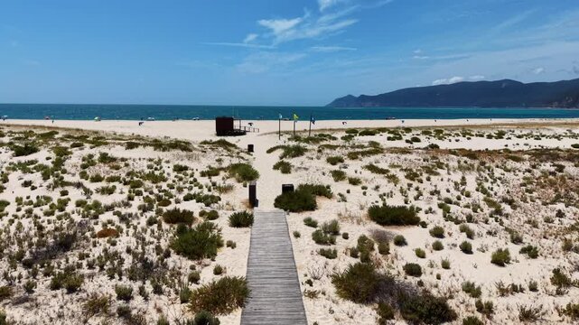 Spectacular stretch of coastline with beautiful beach in Comporta, Portugal