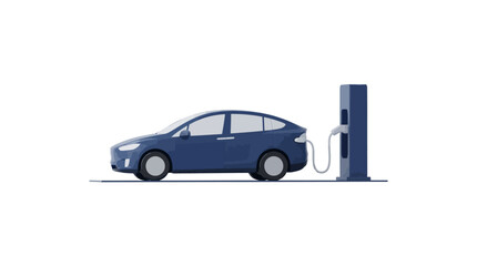 Fototapeta premium Efficient electric vehicle charging at a power station, symbolizing a clean energy future and the advancement of sustainable transportation solutions