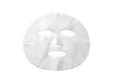 Single white facial sheet mask for skin care and beauty treatment