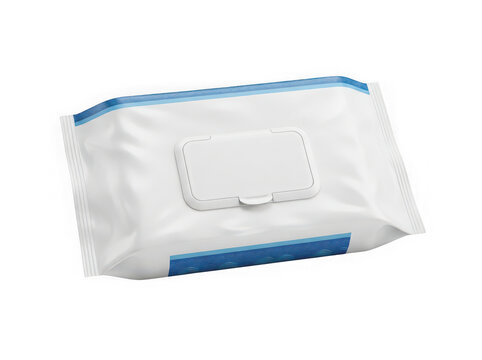 A pack of wet wipes with a plastic lid for cleaning and personal hygiene