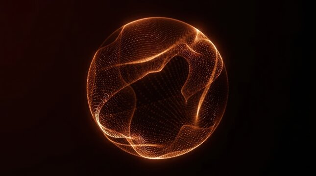 Human Eye and Brain Scan Anatomy with Fiery Flame Heart Sphere, Cosmic Energy Light and Fractal Burning Symbolic Art Illustration