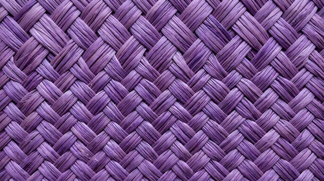 Purple Tinted Woven Straw Textured Background Textured Raffia Fiber Grid In Diagonal Braided Repeating Pattern Close Up Abstract Lavender Straw Craft Fabric Surface  woven straw texture violet