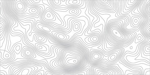 Seamless abstract contour map pattern with black and white flowing lines, representing geographic elevation, liquid terrain motion, and wood grain textures in modern minimalist vector design. © Hasan