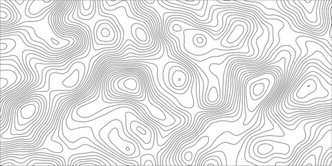Seamless abstract contour map pattern with black and white flowing lines, representing geographic elevation, liquid terrain motion, and wood grain textures in modern minimalist vector design. © Hasan