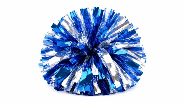 Cheer pom pom resting arranged on white studio background