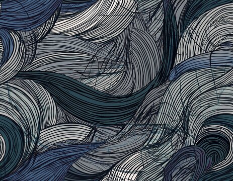 chaotic scribble seamless pattern abstract hand drawn texture with random lines for creative design