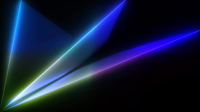 Minimal diagonal rainbow laser beam with glowing abstract light background