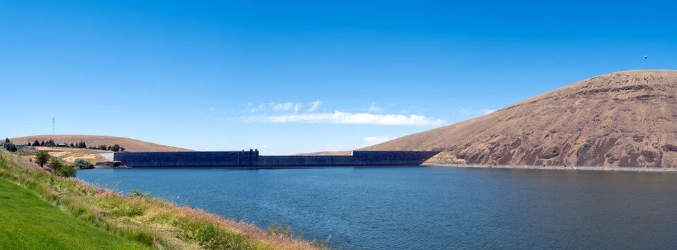 Panorama of the Willow Creek Dam at Heppner, Oregon, USA