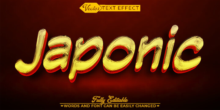 Japanese Japonic Culture Tradition Typography Vector Fully Editable Smart Object Text Effect