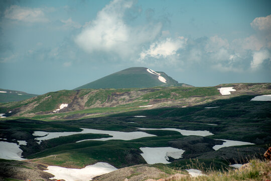mountain landscape with clouds