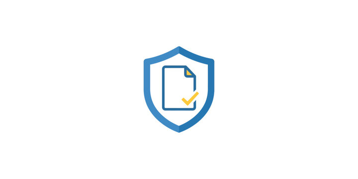 Document security shield icon representing data protection and verified files.