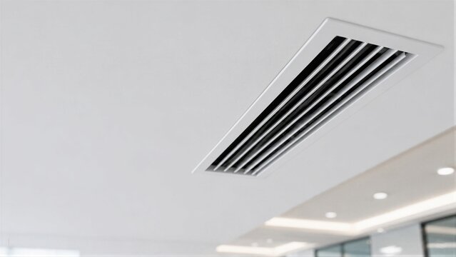 Rectangular ceiling vent installed in modern office interior