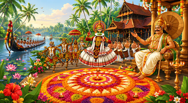 Happy Onam Thiruvonam Thiru Onam Kerala Onam Harvest Festival Celebration Onashamsakal Onam Ashamsakal Mahabali, Maveli Festival King Mahabali Vamana Jayanti 