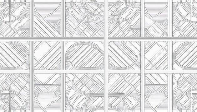 seamless light gray grid pattern with rounded corners and small dots at intersections on a white background