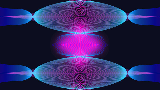 Psychedelic abstract fractal pattern with glowing neon orbs and intricate geometric structures for futuristic virtual reality concepts and energetic technology visual arts