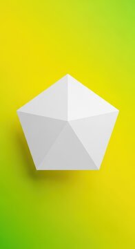 This clean white pentagon displays a sharp geometric form with five equal sides, creating a balanced and modern visual for graphic projects, architectural, symmetry, sharp