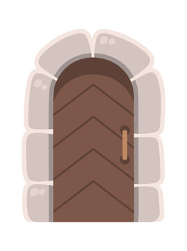 Door Medieval Archway With Handle Cartoon