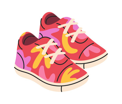 Sneaker Kids Pair With Laces Cartoon