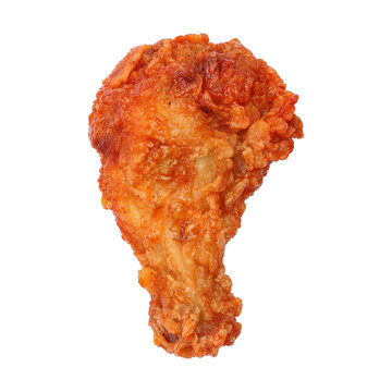one tasty chicken wing with spicy sauce isolated on white.