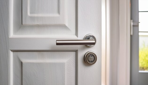 door handle metal handle white door door lock interior door door hardware home interior modern handle door latch silver handle close up door detail home decor residential door door mechanism door