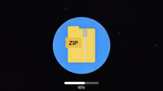Cursor hovering over yellow zip archive folder icon