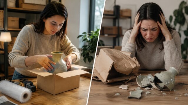 Fragile vase shipped without warning and broken on delivery