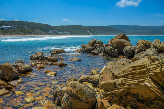 Beautiful Buffelsbaai or Buffalo bay beach near Knysna in garden route