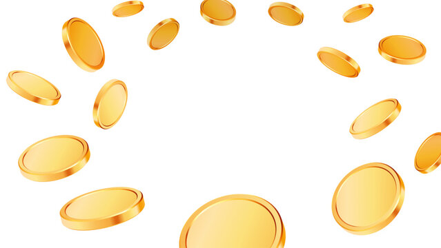 Gold Rotating Coins Background for Casino Jackpot and Gambling Games