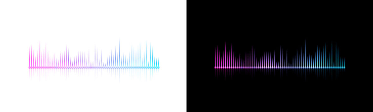 Magenta sound wave equalizer bar music pulse rhythm audio frequency digital art background design template graphic