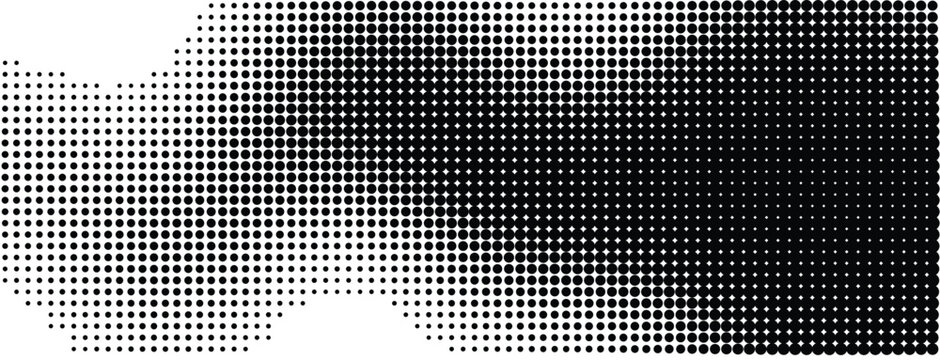 Abstract halftone pattern with black dots