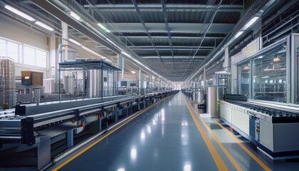 Obraz premium automated quality inspection line in modern factory
