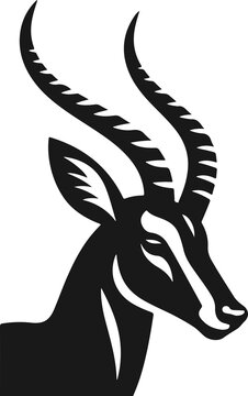 Gazelle head silhouette antelope vector icon african safari wildlife logo