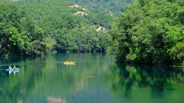 blue eye, syri i kater, Albania. Emerald green spring, close to Gjirokaster or Saranda. High quality FullHD footage