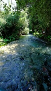 blue eye, syri i kater, Albania. Emerald green spring, close to Gjirokaster or Saranda. High quality FullHD footage