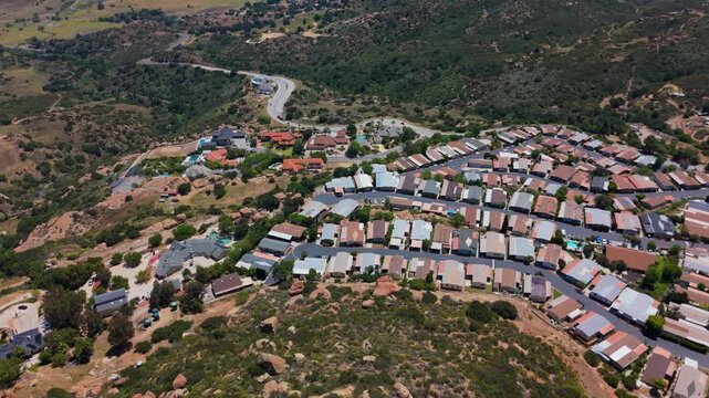 Aerial View of Hillside Homes and Mobile Community, Simi Hills