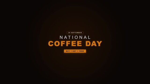 Animated graphic for National Coffee Day promotion on September 29th