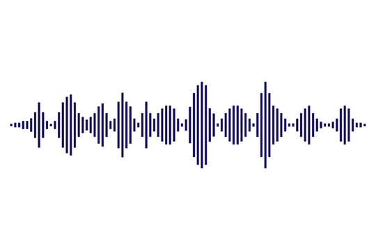 Audio waveform illustration isolated on transparent background. Sound visualization icon for music, podcast, voice recording, media editing, streaming platforms, audio software, digital communication