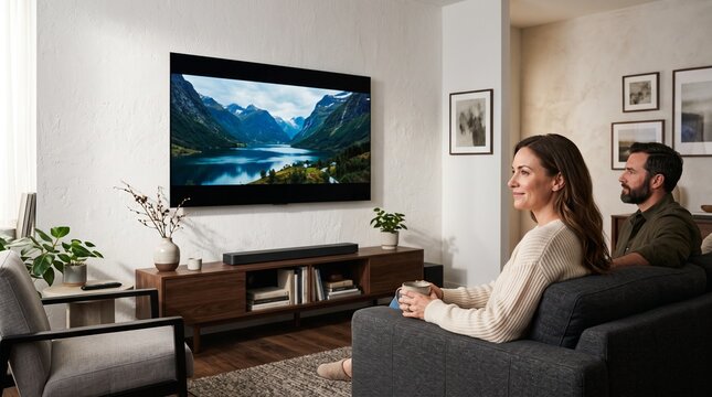 modern living white wall tv mount mockup
