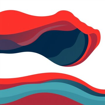 Abstract Red Wave Artwork