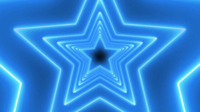 looping 3d animation, abstract background with red blue geometric neon stars. Light drawing. Glowing lines appear in the dark, VJ light event particles concert intro game edm music stage party openers