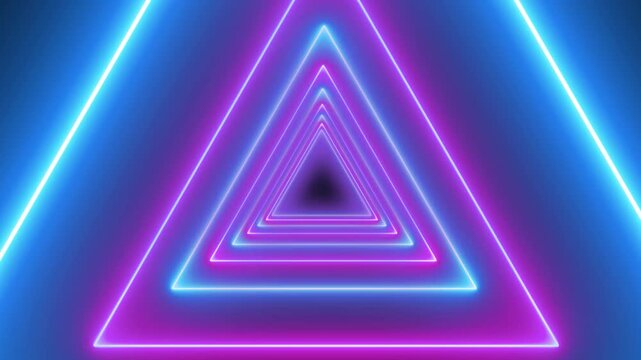 Exit from the old abandoned brick arch tunnel of the 19th century fortification with light in the end. Dolling view. Abstract background with animation of flight  abstract futuristic tunnel with neon