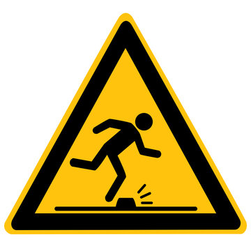 Panneau de s&eacute;curit&eacute; Risque de chute de plain-pied &ndash; Danger de tr&eacute;buchement et obstacle au sol