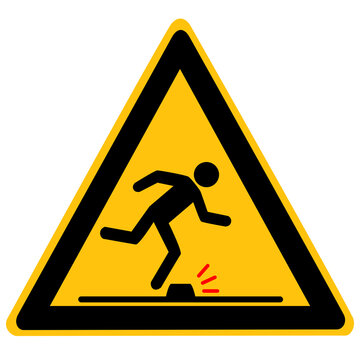 Panneau de s&eacute;curit&eacute; Risque de chute de plain-pied &ndash; Danger de tr&eacute;buchement et obstacle au sol