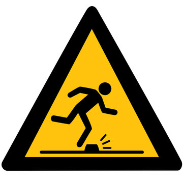 Panneau de s&eacute;curit&eacute; Risque de chute de plain-pied &ndash; Danger de tr&eacute;buchement et obstacle au sol
