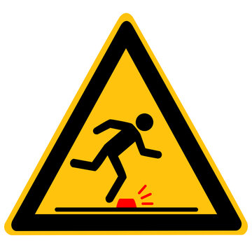 Panneau de s&eacute;curit&eacute; Risque de chute de plain-pied &ndash; Danger de tr&eacute;buchement et obstacle au sol