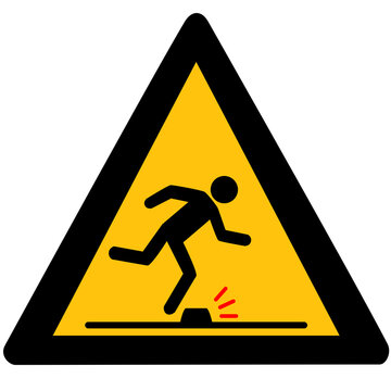 Panneau de s&eacute;curit&eacute; Risque de chute de plain-pied &ndash; Danger de tr&eacute;buchement et obstacle au sol