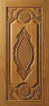 Royal Wooden Door Design 3D Render and CNC Vector Pattern, Convertible EPS to DXF for Aspire, AutoCAD and All CAD Software Adobe Illustrator Artwork