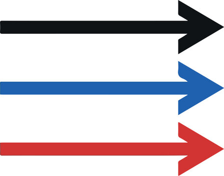 Three parallel arrows pointing