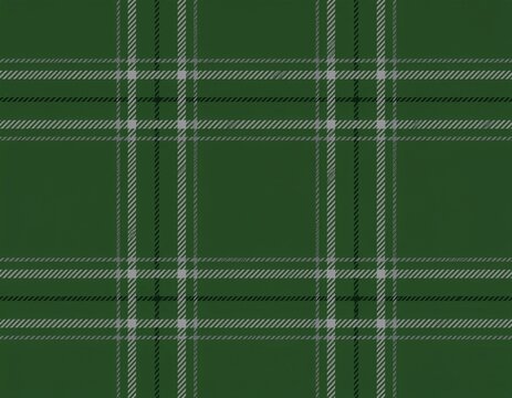 Classic pine green and silver grey plaid tartan pattern
