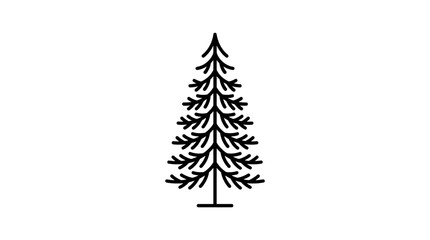 Obraz premium Evergreen tree icon line art